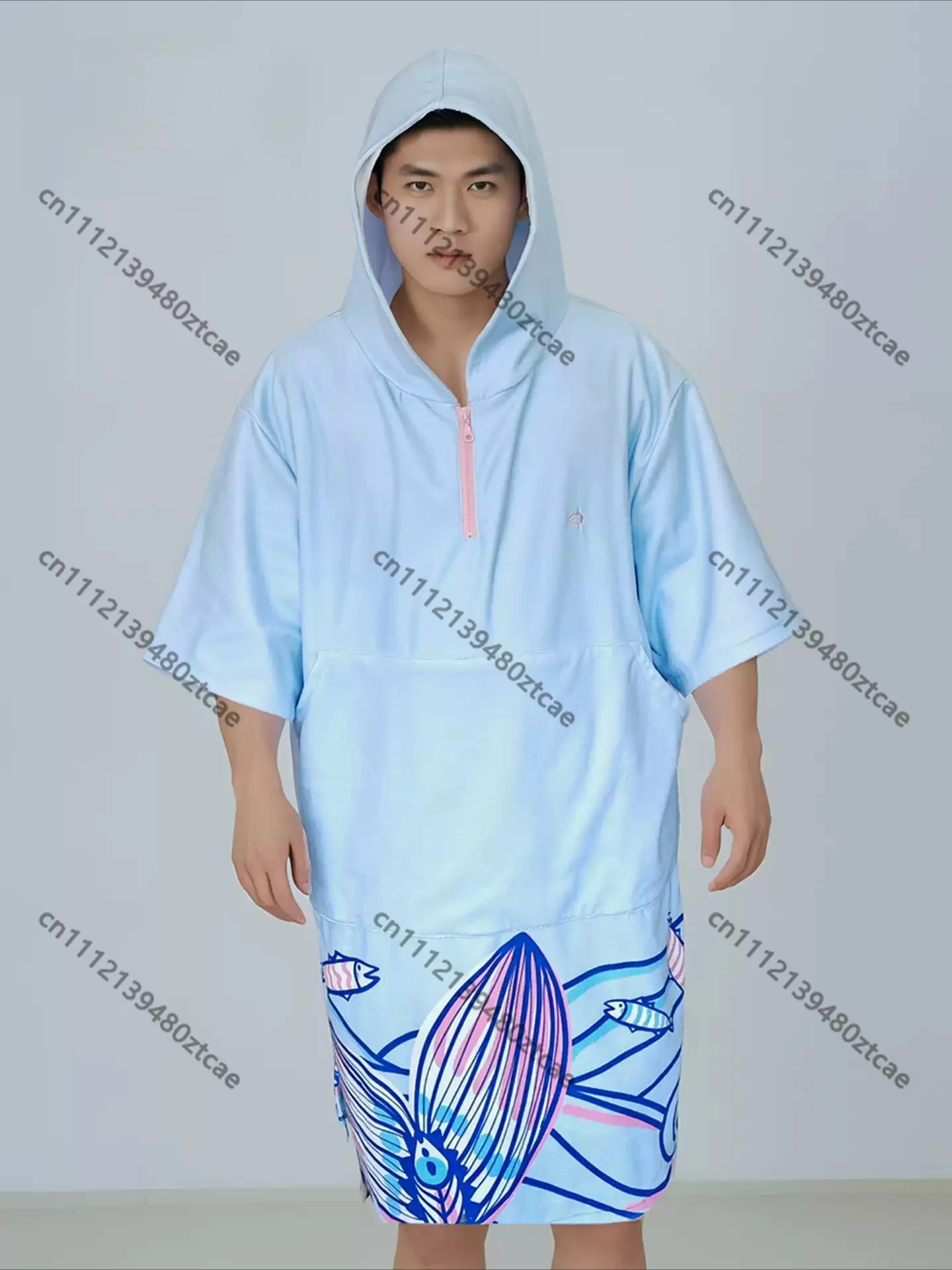 Thick Absorbent Beach Poncho Changing Robe Diving Bath Cape Wearable Towel Robe For Outdoor Swimming Surfing Water Sports