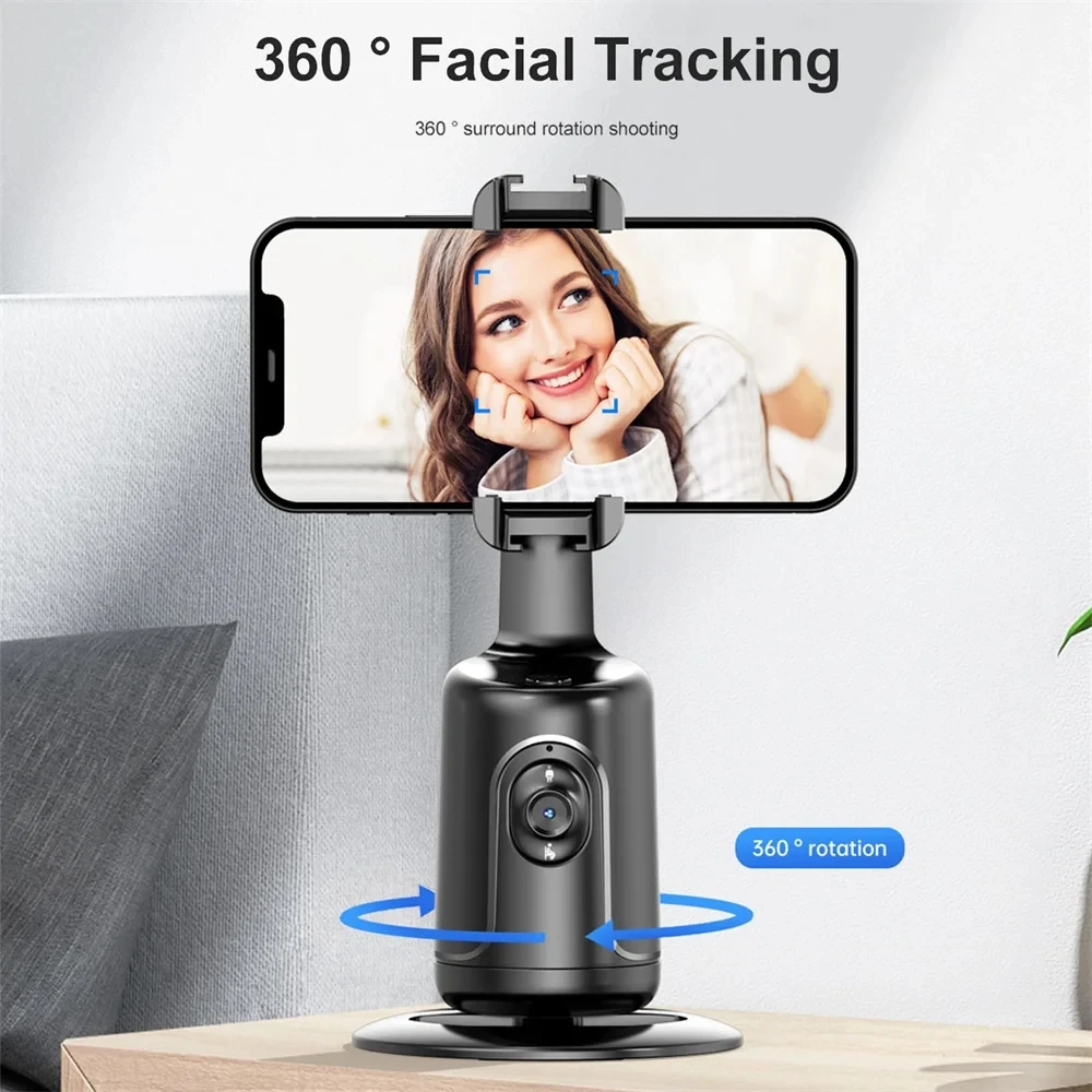 2024 New 360 Rotation Follow-up Gimbal Stabilizer Monopod Desktop Tracking Gimbal with Remote for Tiktok Live Photography