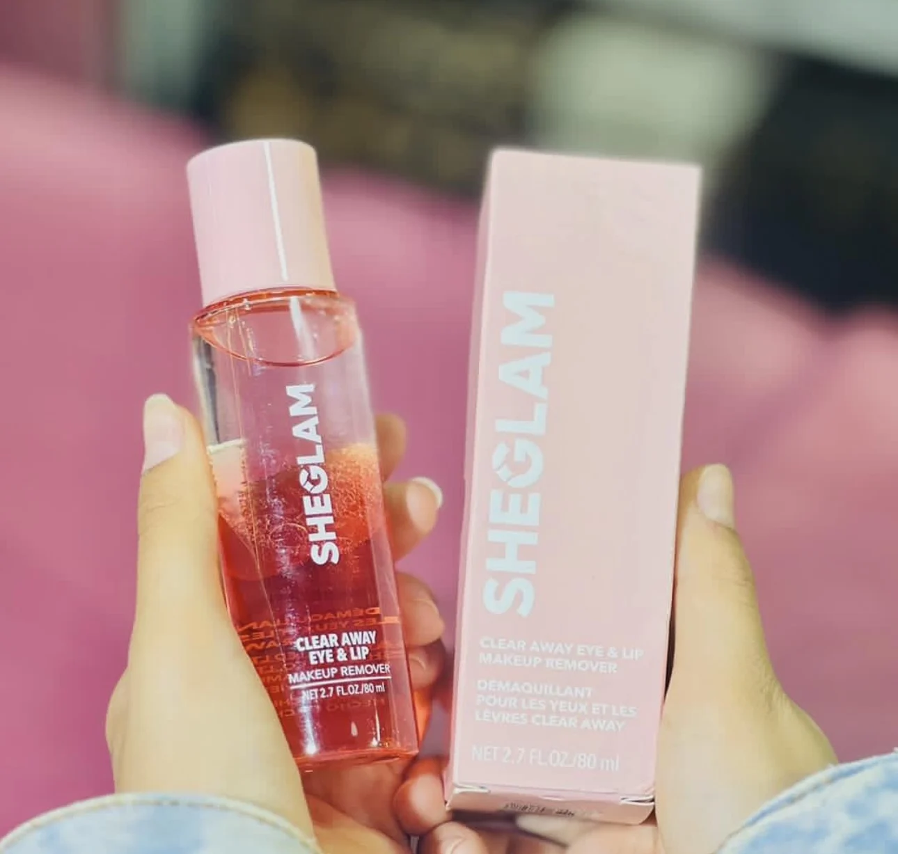 Marke Red Pomegranate Makeup Remover SHEGLAM Clear Away Sanfte Tiefenreinigung Aufhellen Nicht reizende Augenlippe Gesichtsreinigungswerkzeuge