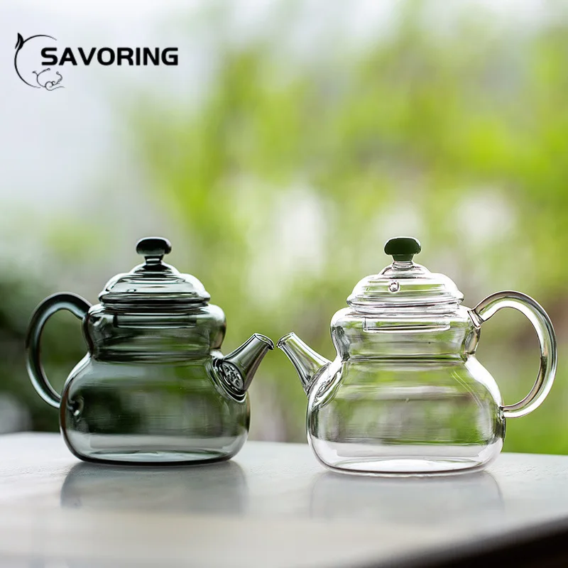 

Прозрачный термостойкий стеклянный чайник 200 мл в японском стиле, чайник с фильтром, домашняя чайная принадлежность, маленький чайный набор