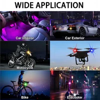 4/6PCS RGB Led Car Strobe Lights Motorcycle Wireless Light Aircraft Airplane Helicopter Warning Lights LED Flash with USB Charge 2