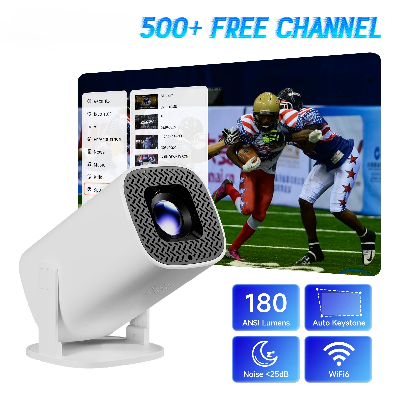 

Умный мини-проектор P30PLUS 4K 1280*720P с ОС, поддержкой более 500 бесплатных каналов, WiFi6, для домашнего кинотеатра, портативный