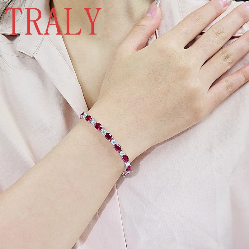 

925 sterling silver inlaid with natural gemstone, 11 carat non burnt pigeon blood ruby full diamond women's bracelet