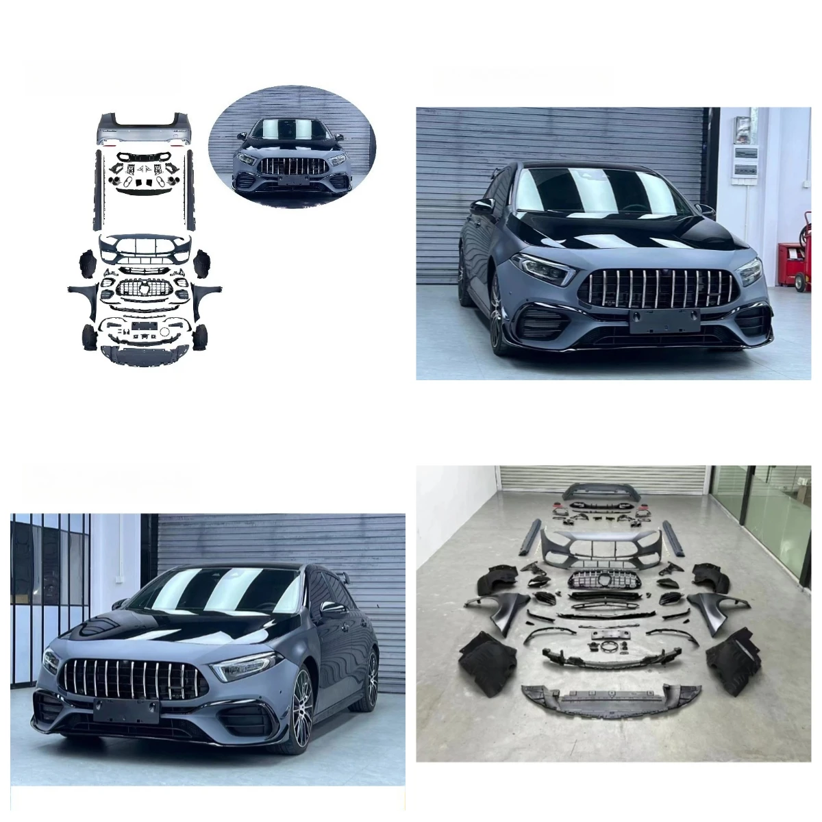Car Facelift Kits For 19-24 A-Class W177 To A45 Upgrade Surround Wide Body Surround Bumper Modification Kit