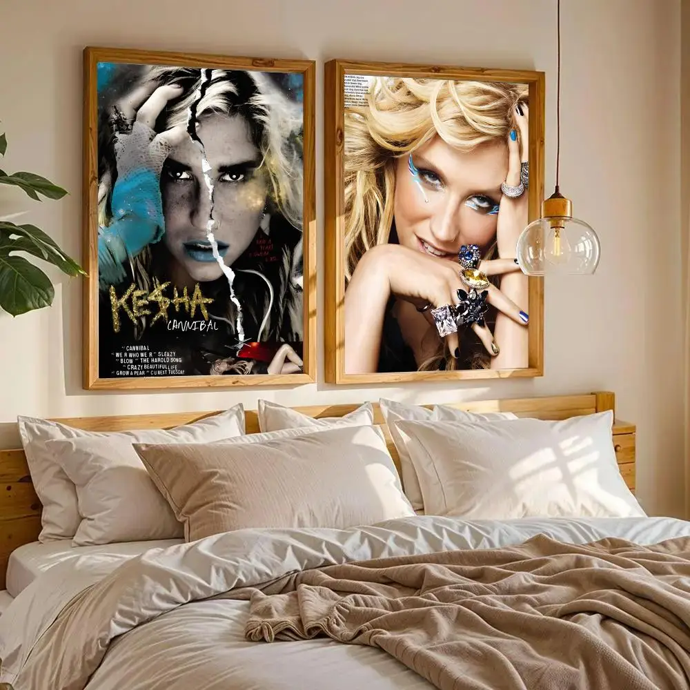 K-Kesha Poster Wall Art Wall Stickers Home Living Room Bedroom Bar Office Decor Prints Personalized Gift