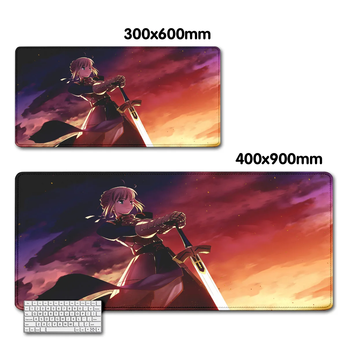 Imagem -03 - Grande Anime Gaming Mouse Pad Grande Teclado Table Desk Mat Tapete do Teclado Sabre Alter Fate Series Lockedge Computador