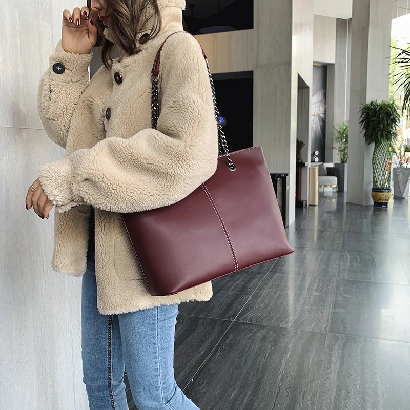 Women Casual Hand Bags Ladies Chain Design Handbags High Quality PU Leather Shoulder Bag Large Capacity Tote Bag for Women 2021