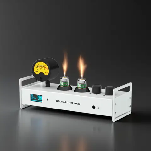 Douk Audio P1PLUS Bluetooth 튜브 프리앰프 USB DAC 헤드폰 앰프(VU 미터 지원 DSD256 포함)