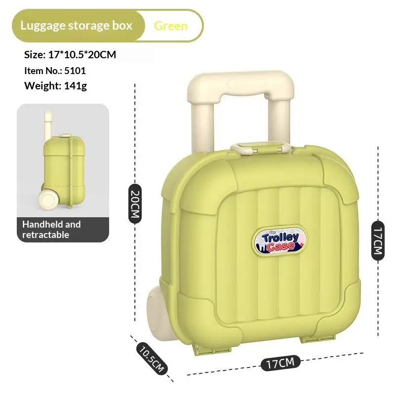 Kids Cartoon Toy Organizer Extendable Trolley Case for Travel and Playroom Storage