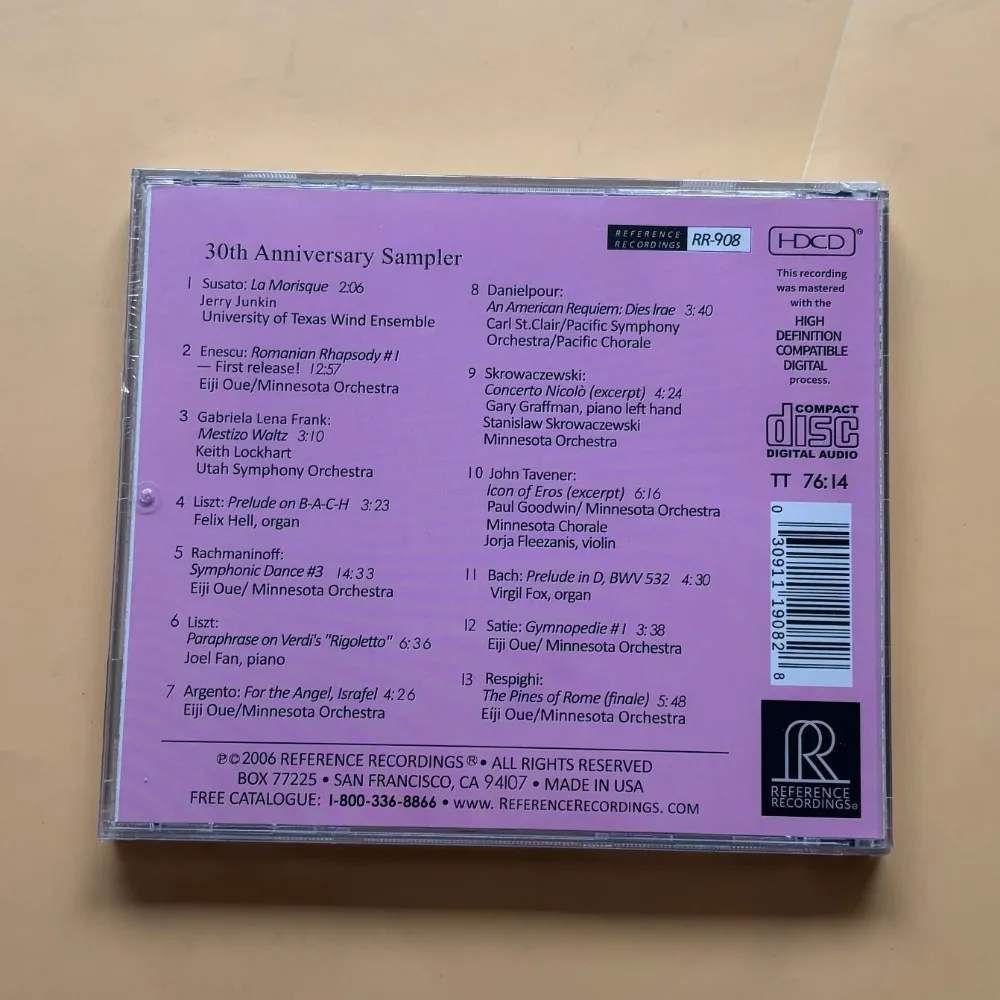 Coleção de Aniversário RR: Disco de Demonstração de Gravação de Referência Audiófila HI-FI, Novo e Lacrado, Pronto para Envio