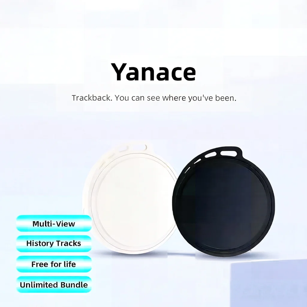 Yanace Smart Tracker with History Tracks Multi-View Free for Life Unlimited Bundle Works with Apple Find My for Key Luggage