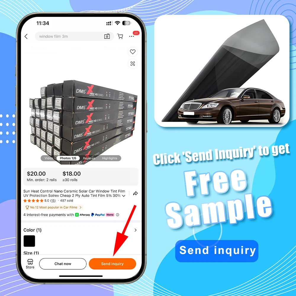 Car Window Film Roll 5% Tint Film for Car Window 3m Solrex Ceramic Tint