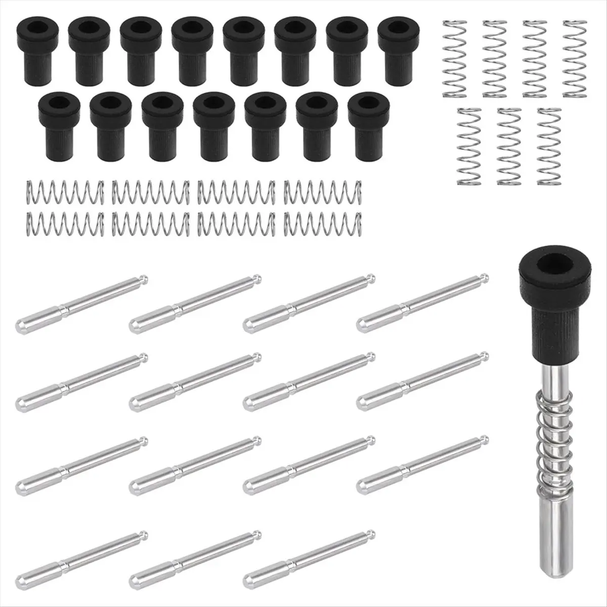 【2026 TOP Global】▼△◑16pcs Aluminum Alloy Window Screen Plunger Latches Kit - 5/32Inch X 1-1/2Inch with Caps and Springs