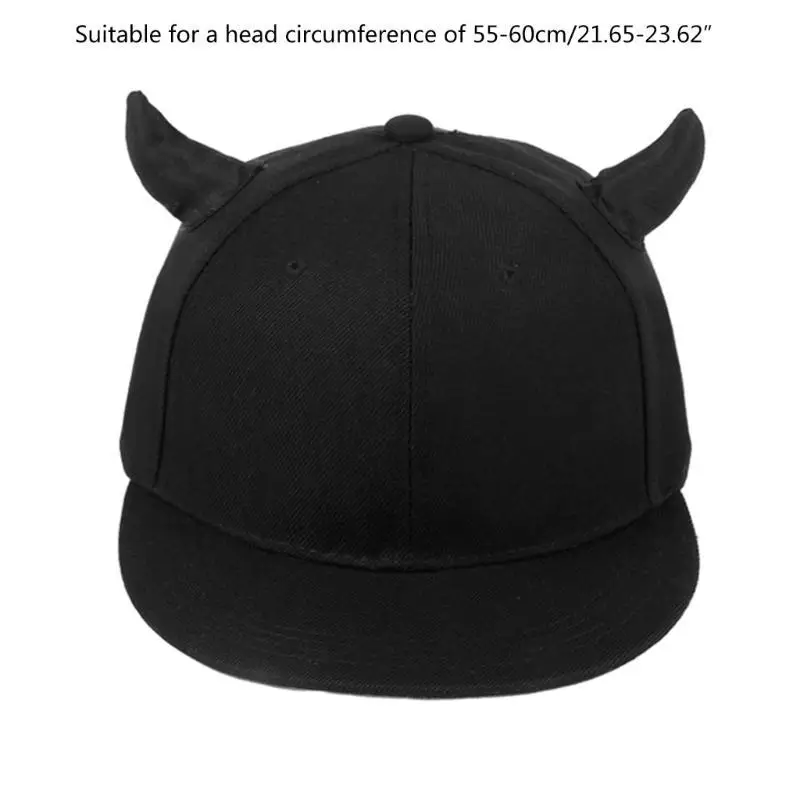 39BD Casual Cap Trucker Hat Vintage Punk Horn Baseball Cap Horn Verstellbare Dad-Mütze für Reisen Fitness Workout – Detail 6