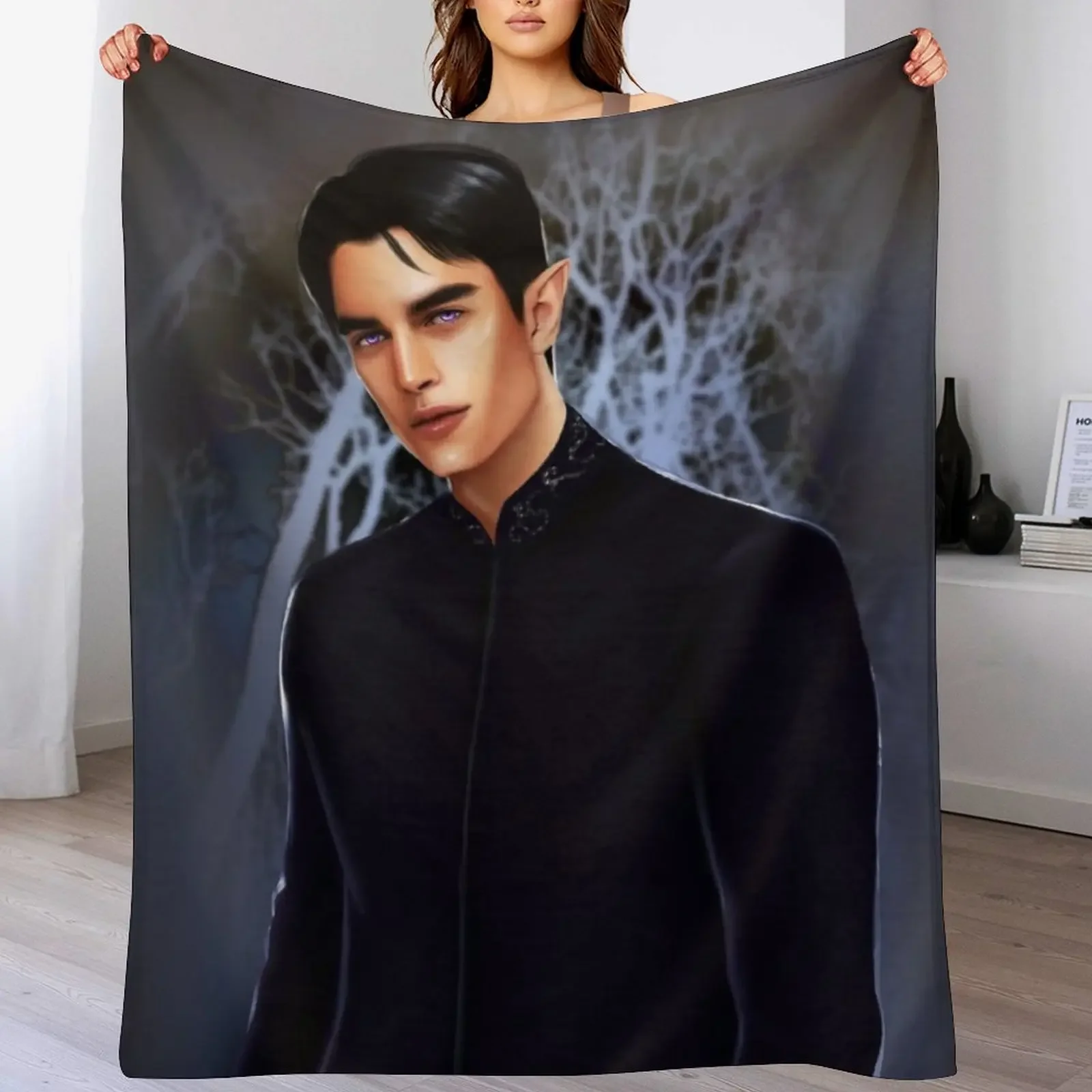 

Rhysand from ACOTAR series Throw Blanket Summer Beddings cosplay anime Blankets