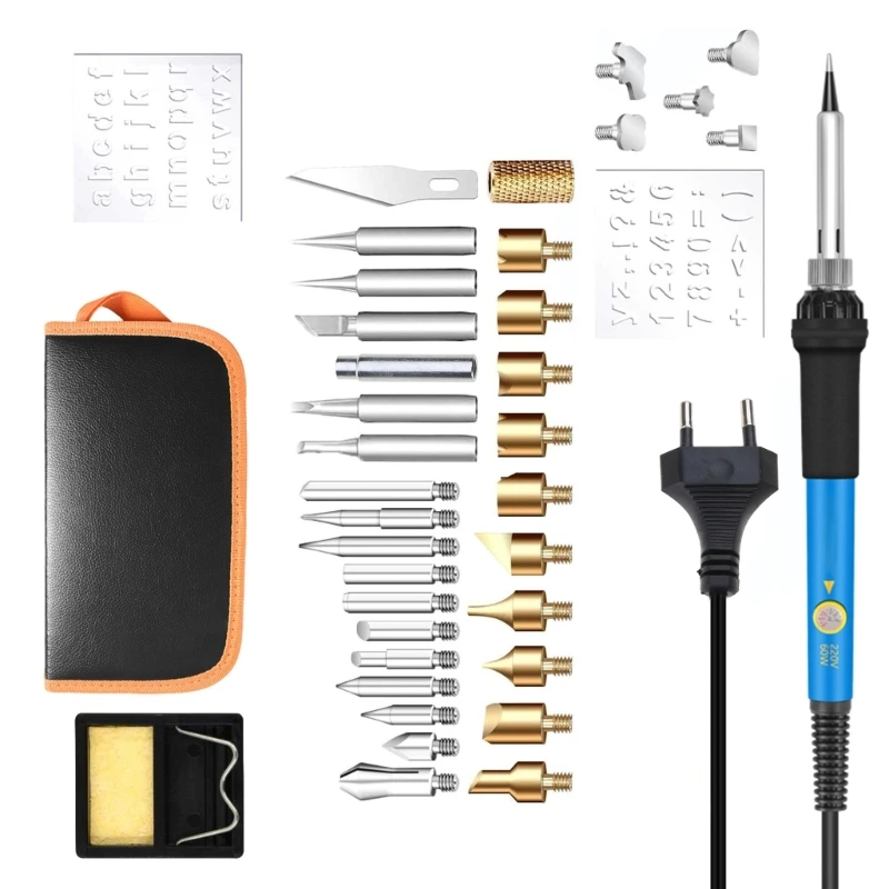 

Adjustable Temperature Electric Soldering Iron 60W Welding Solder Rework Station Heat Pencil Tip Repair for Engraving Dropship