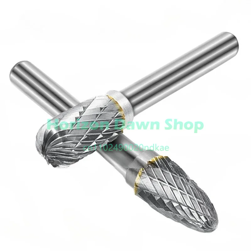8-Piece set of carbide rotary file grinding head, double-slot rotary file tungsten steel grinding head