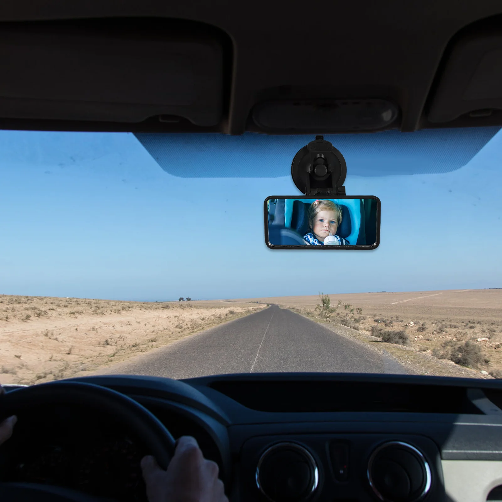 Espejo lateral trasero de punto ciego ABS cuadrado, negro, ajustable, vista amplia de 360 grados, Monitor de estacionamiento para bebé, espejo de punto ciego de 120 y 60mm