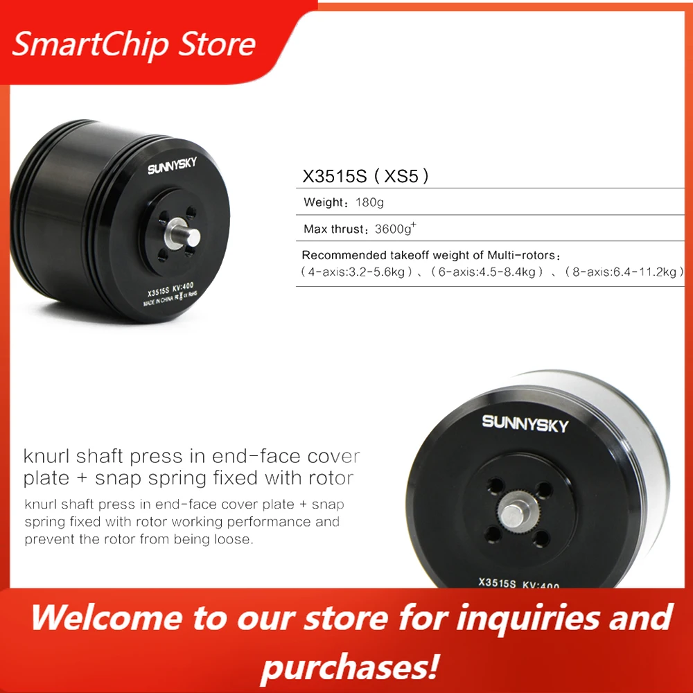 SmartChip1pcs SunnySky X3515S 400KV 6S 4mm Shaft Diameter High Effectiveness Brushless Motor For Rc Multirotor Airplane Toy
