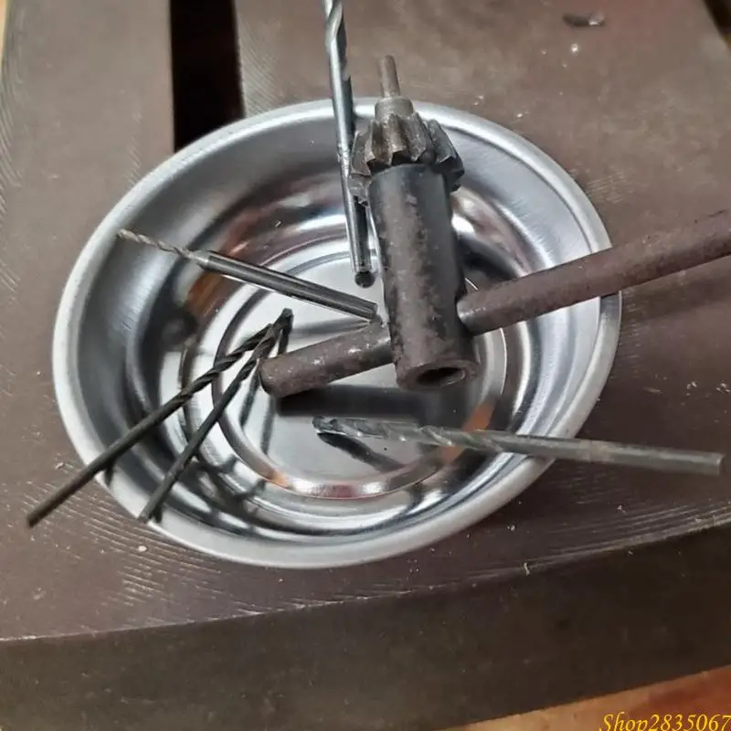 3PCS磁気トレイステンレス鋼磁気ボウルラウンドマグネティックパーツトレイ831F