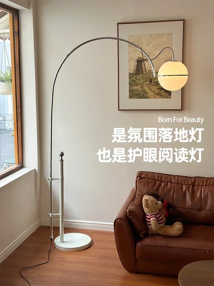 Cream style Bauhaus floor lamp bedroom living roomsofa modern simplecreativeversatile vertical fishing lampторшерlampara de piso