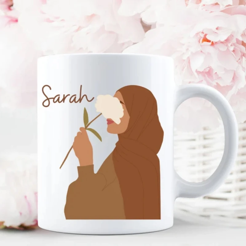 Personalized Hijab Mug Custom Name Hijab Girl Mug Muslim Girl Gift Islamic Ramadan Eid Gift  Al-Adha Hajj Festival Party Item