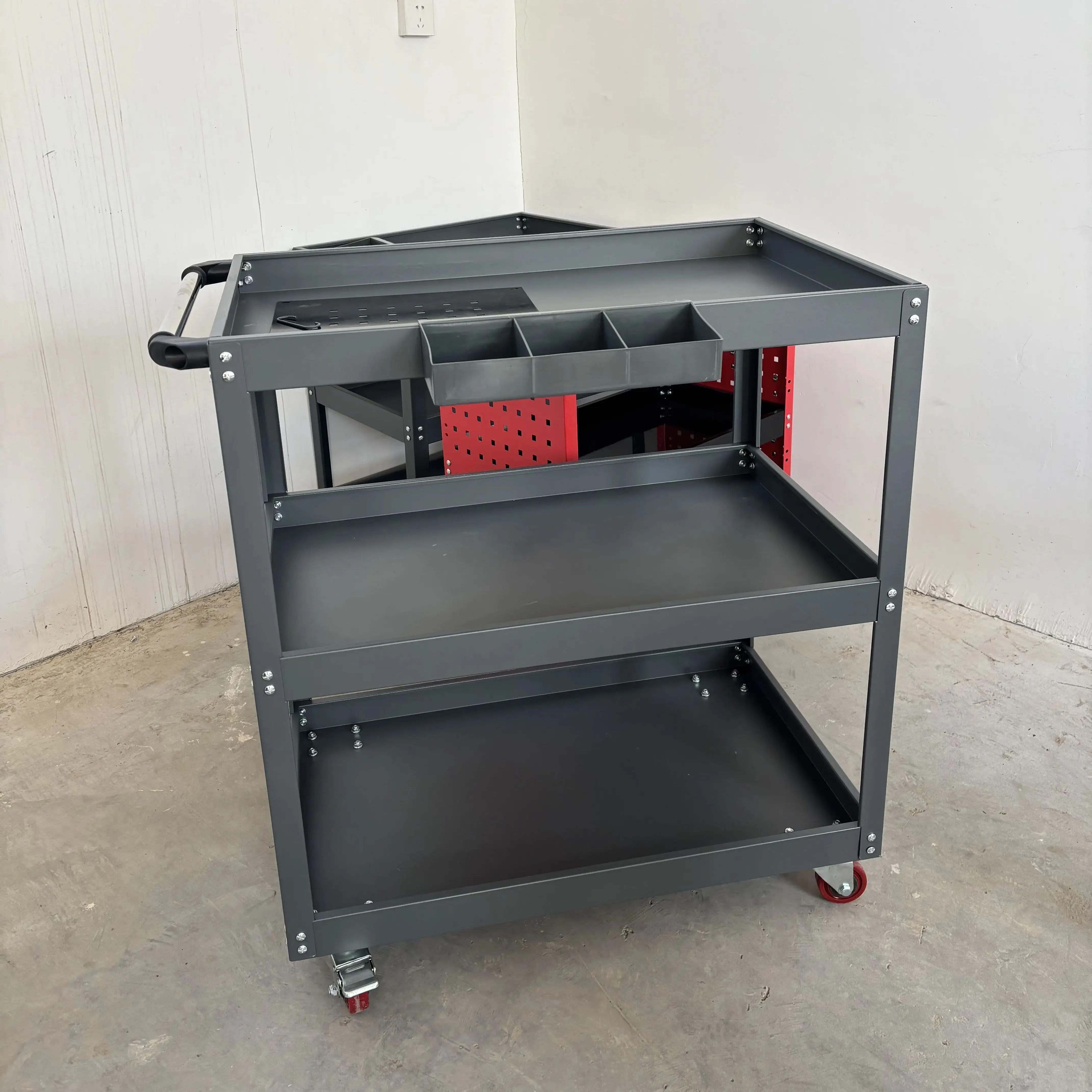 3-tier Tool Cart Rolling Storage Organizer Utility Trolley Cart for Workshop Service CartMobile Tool Stor