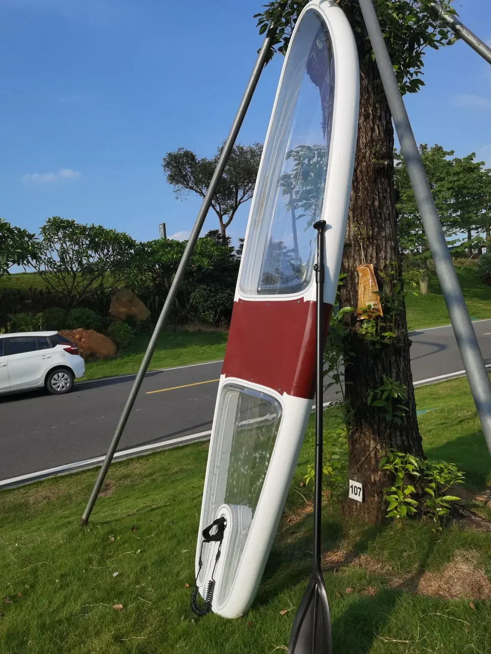 تخفيض السعر الضخم، لوح مجداف ركوب الأمواج الشفاف الشفاف، لوح ركوب الأمواج للصيد، شفاف من خلال البحيرة