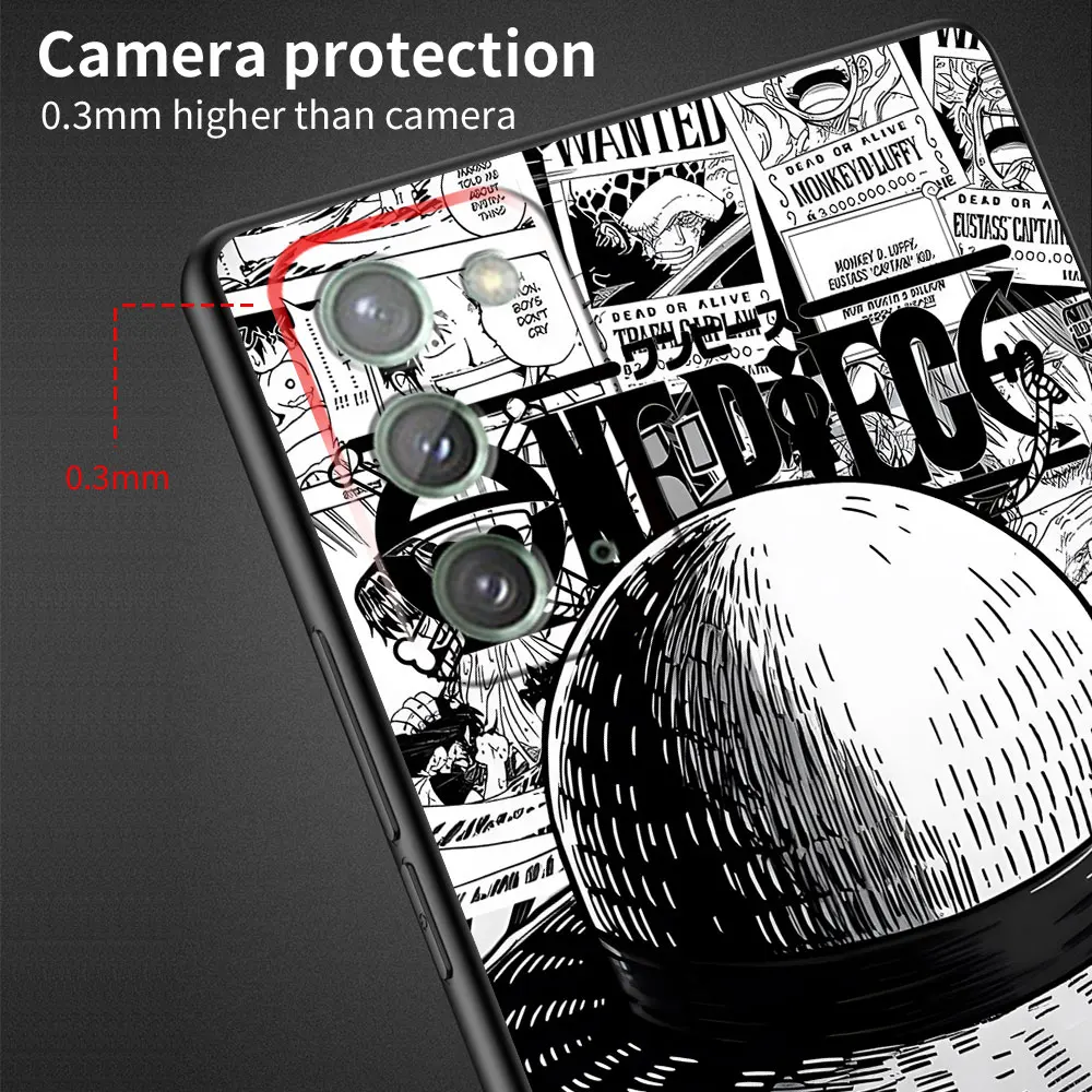One Piece Comic Luffy Case for Samsung Galaxy Note 10 Plus 20 Ultra 5G 9 TPU Black Phone Cover M12 J6 Plus M02 M22 F12 Shell