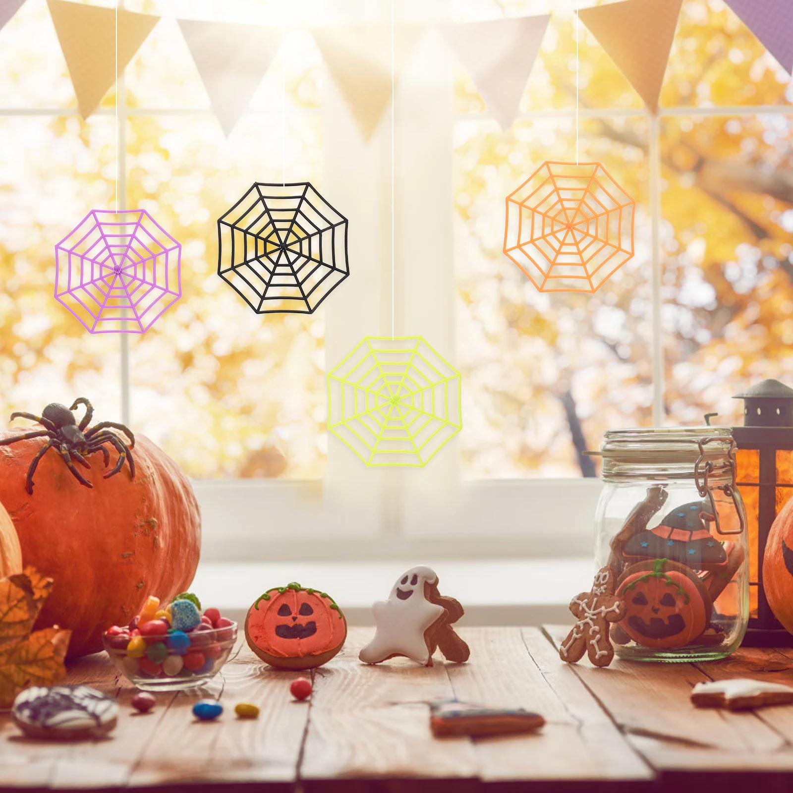 

40 Pcs Spider Web Decoration Halloween Decorations Indoor Hanging Ornaments for Tree Party Cobwebs