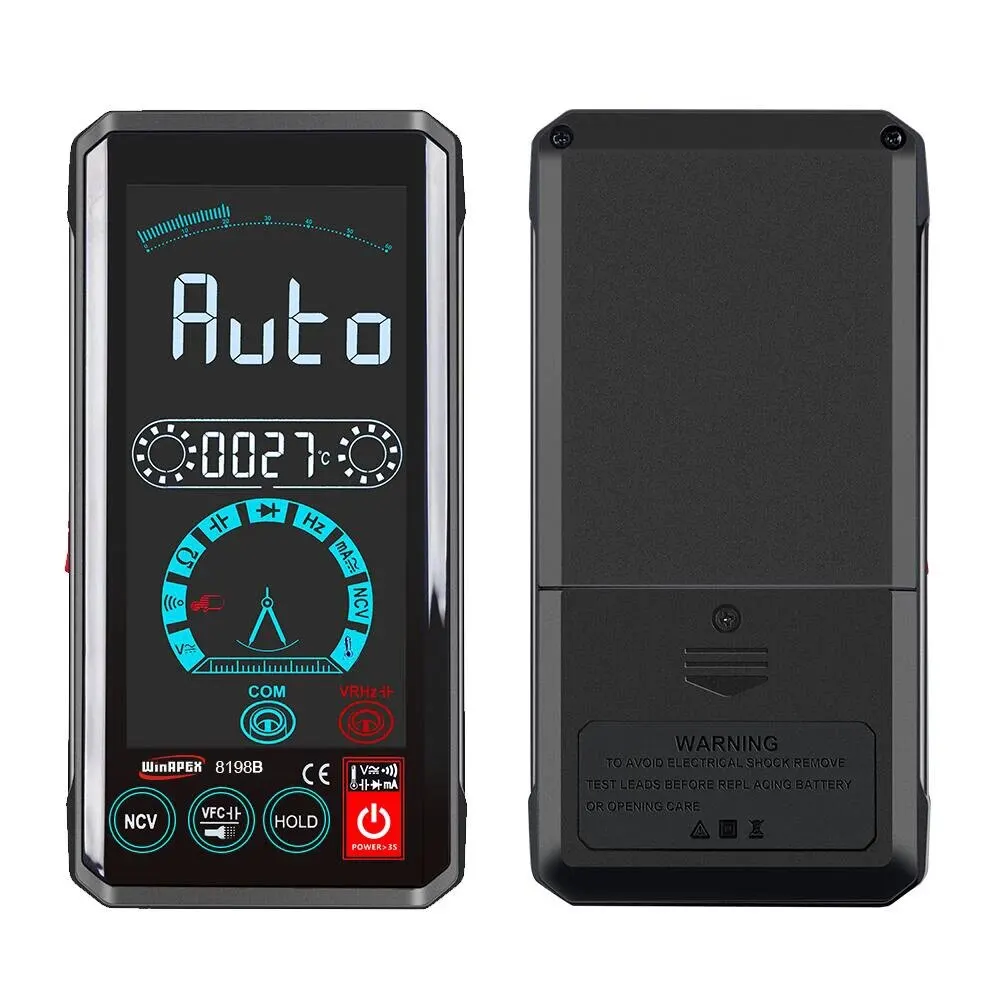 WINAPEX Touch Screen Fully Automatic Smart True RMS Digital Multimeter 6000 Count AC DC Ammeter Voltmeter VFC Transistor Tester