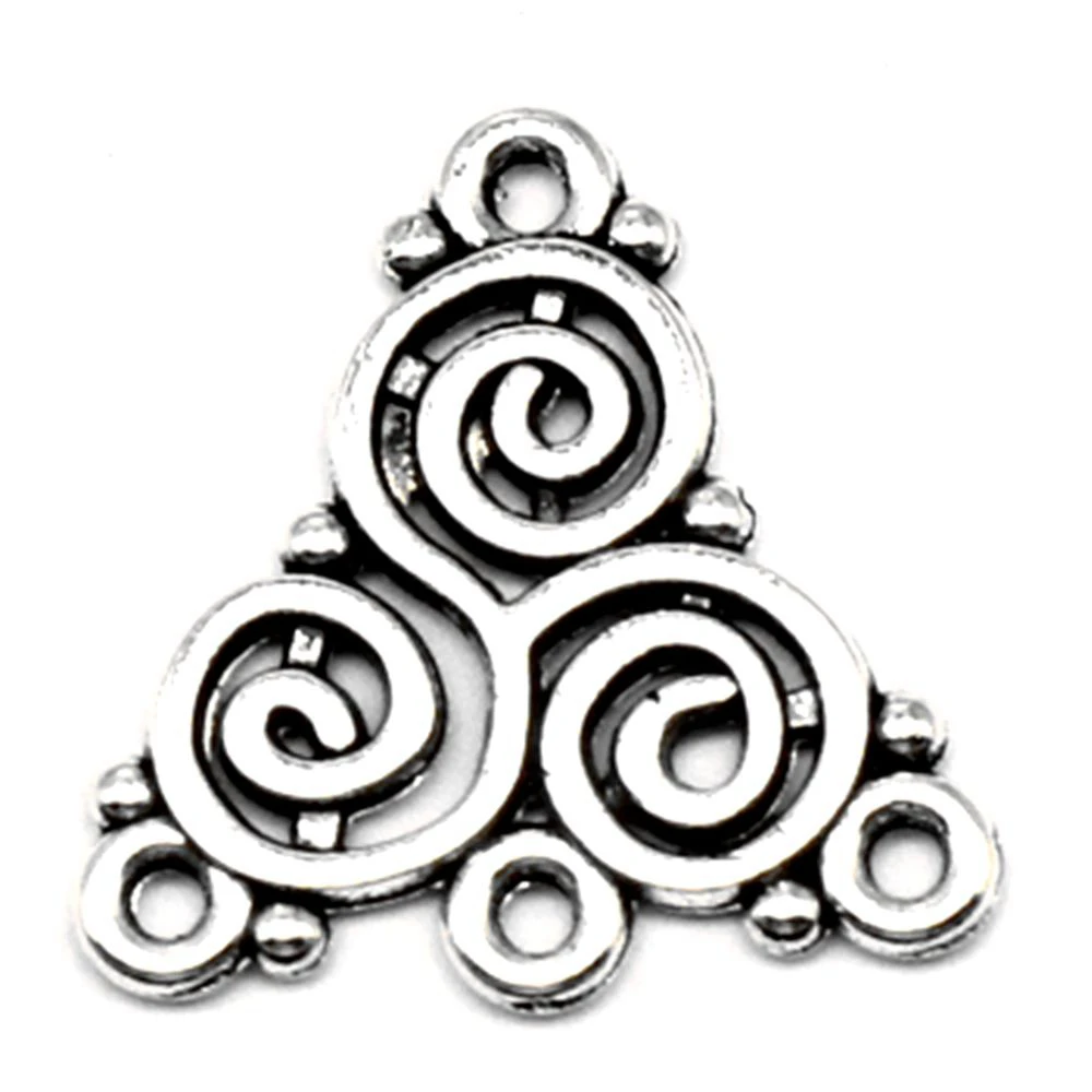 Whirlpool Earring Connector Jewellery Making Pendants Children Craft Handmade Jewerly 19x20mm 10pcs Antique Silver Color