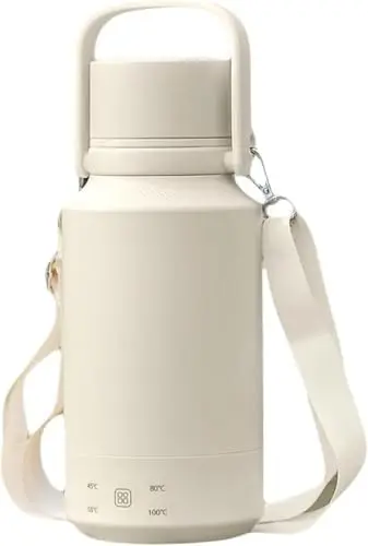 Car Portable Electric Kettle 1L, Rapid Boil, Food-Grade 304 Stainless Steel, Auto Shut-Off & Boil-Dry Protection, Compact