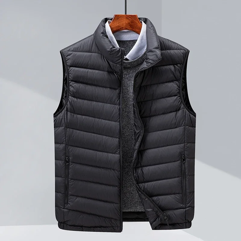 Men\'s Casual Classic Puffer Sleeveless Jackets 2024 New Autumn Winter 90% White Duck Down Men Ultra Lightweight Parkas Coats