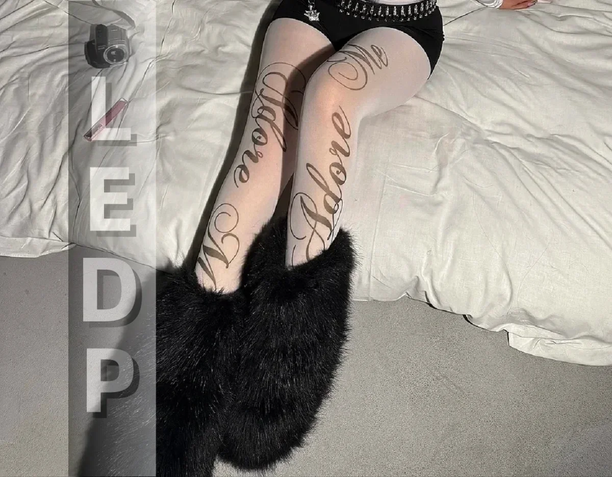 2000s Classic Y2K Style Cute Printed Jumpsuits for Women Japanese Sweet Kawaii Slim Sockings Lolita Thigh High Socks Emo Gilrs