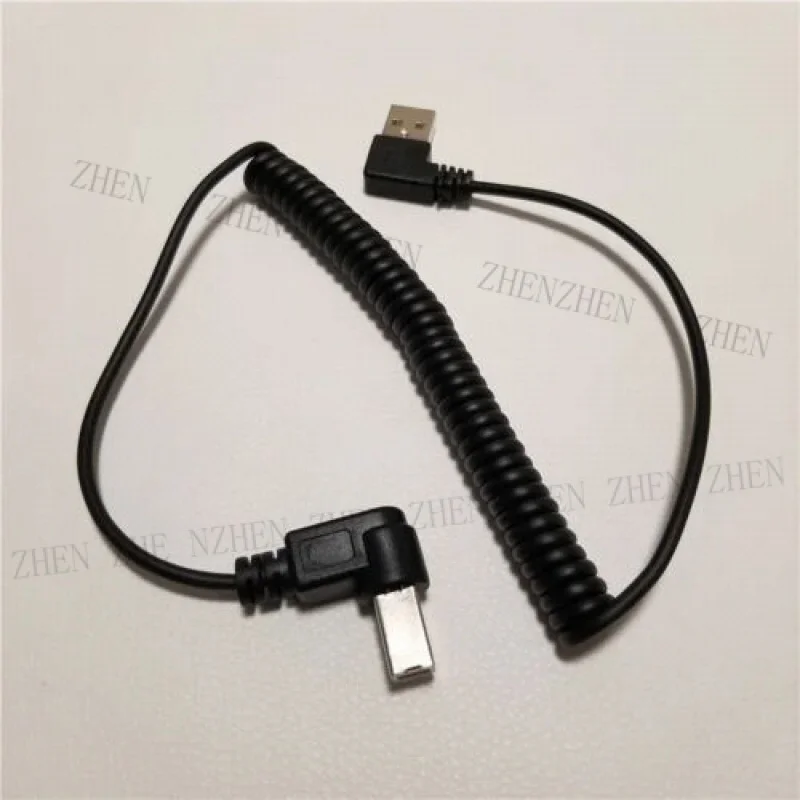 Y Y Right Angle USB Type A M to B M Adapter Spiral Coiled Spring Curl Printer Cable