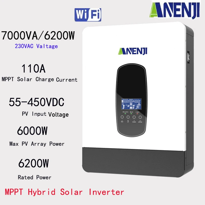 inversor solar hibrido pure sine fotovoltaica inversor off grid controlador de carga solar embutido 110a mppt 62kw 48v 220vac 62kw 01