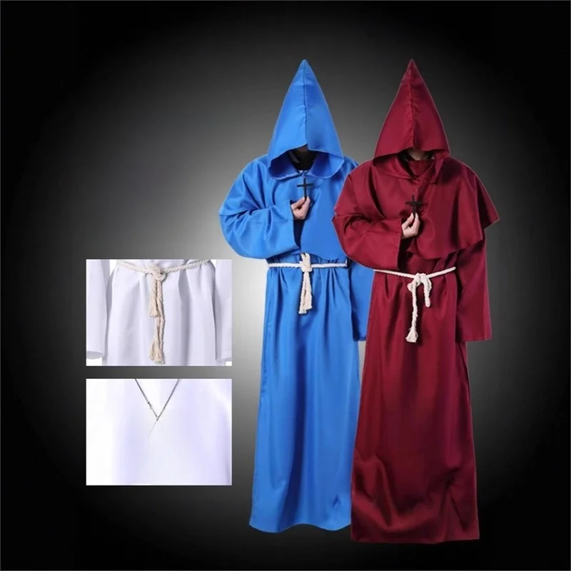 

Medieval Monk Robe Costume Role-playing Wizard Priest Halloween Cosplay Women's Traditional Ethnic Stage Performance Clothing