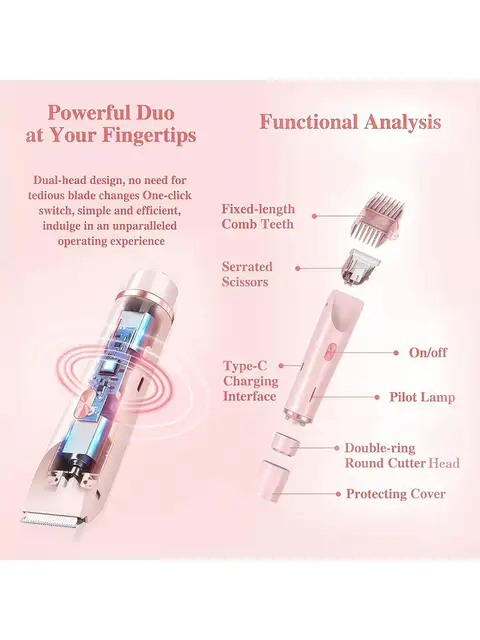 Women's Bikini Trimmer, Women's Electric Shaver, Replaceable Heads, Facial and Intimate Hair Trimmer, USB Rechargeable, with Base, Travel Cordless Body Shaver, Suitable for Face/Legs/Underarms, Women's Gift 7 Women's Bikini Trimmer, Women's Electric Shaver, Replaceable Heads, Facial and Intimate Hair Trimmer, USB Rechargeable, with Base, Travel Cordless Body Shaver, Suitable for Face/Legs/Underarms, Women's Gift 7