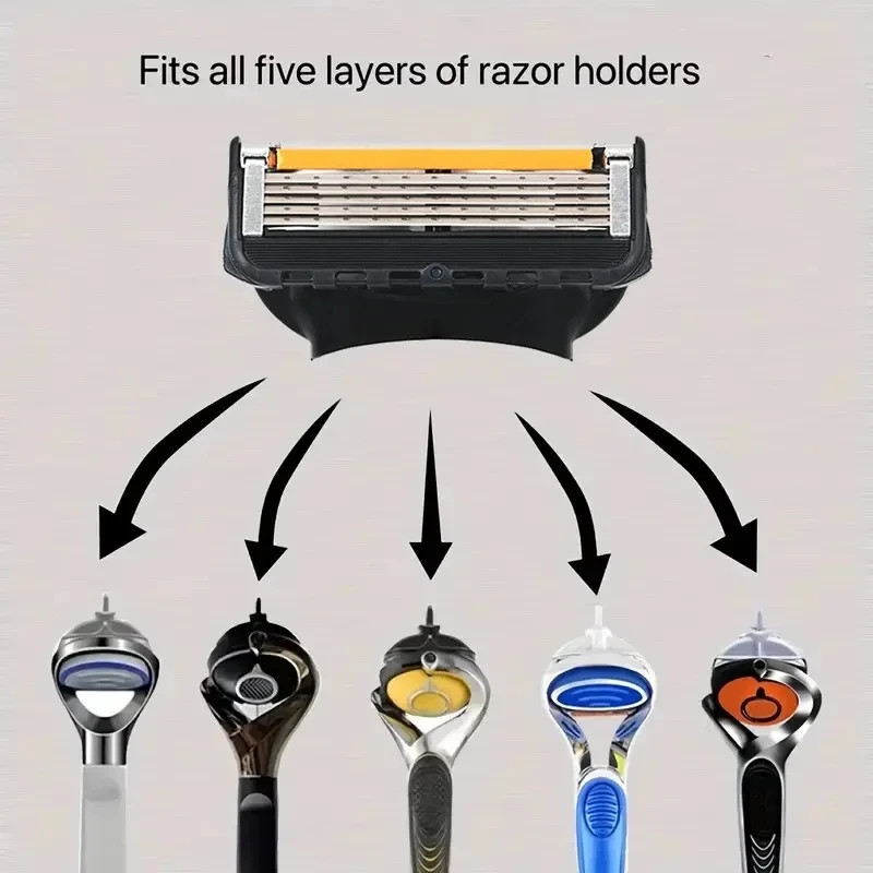 Portable Men's Shaving Combination Blade Head Can Replace Five Layers of Blades, Equipped with Shaving Storage Box