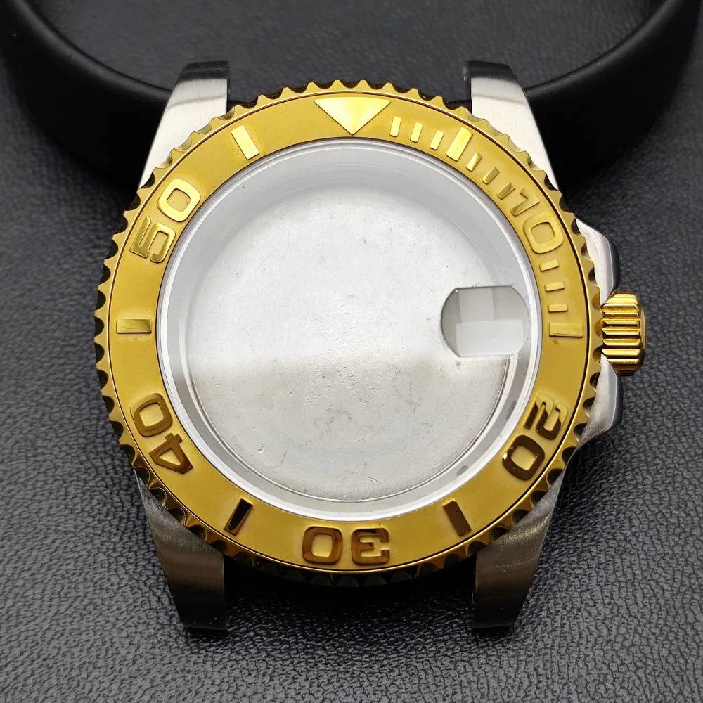 

NH35 GMT Bidirectional rotation Case 40.5mm Watch Men's Silvery Fit NH34 NH35 NH38 Movement Sapphire Glass Watch Box 28.5 Dial