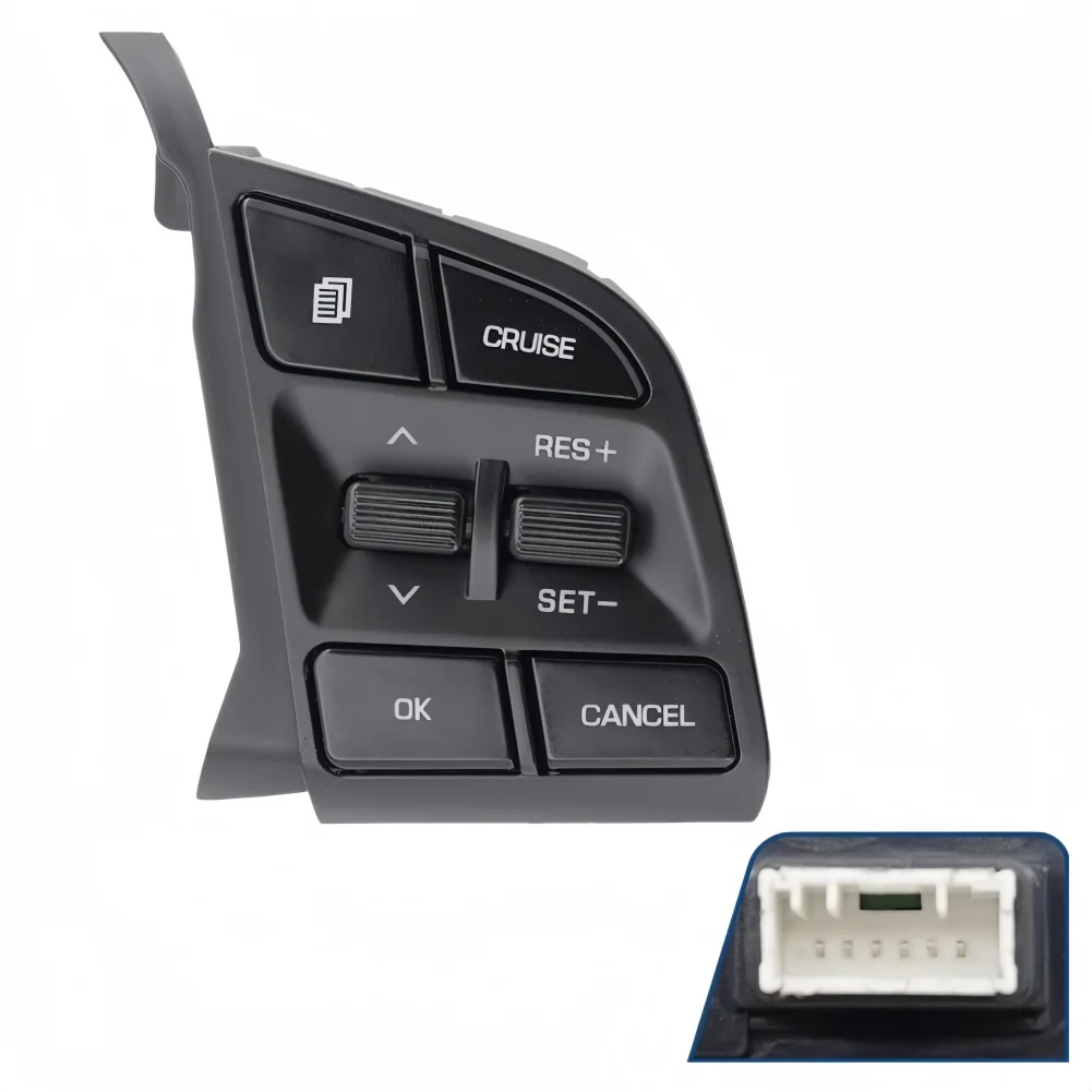 Cruise Control Switch for For HYUNDAI For Tucson 2015-2019 Right Side Steering Wheel Mount with 6-Pin Interface
