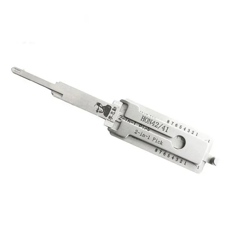 Original Lishi HON42/41 2-in-1 Lockpick-Decoder für Zündschloss und Autotüröffnung für Honda Motorradmodelle mit Flachfräsen