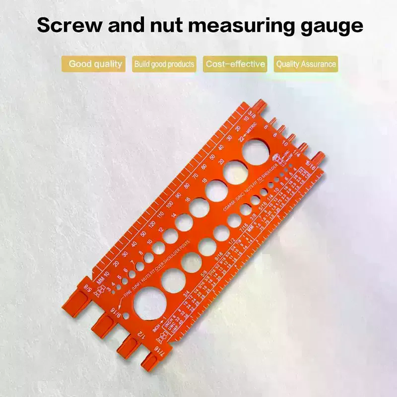 1Pcs Protable Thread Measuring Tool Nut Bolt Screw Gauge Multi Functional Inch Metric Quick Identification Nut Bolt Thread Check