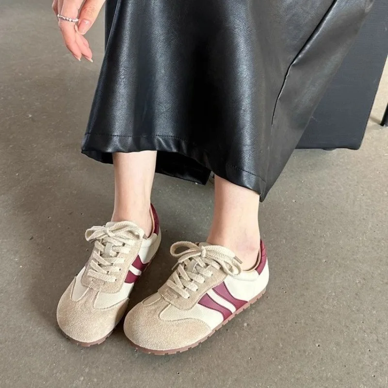 أحذية مسطحة مريحة مانعة للانزلاق مقاومة للاهتراء للنساء ، أحذية رياضية غير رسمية ، مطابقة الألوان ، مفردة ، ربيعية ، جديدة #4