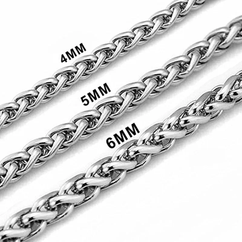 HNSP 316L Edelstahl Gedrehte Seilkette Halskette für Herren 3MM-8MM Wasserdichter Schmuck Zubehör Großhandel – Detail 6