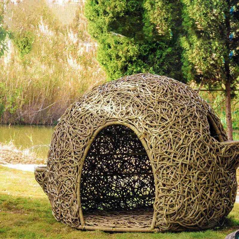 Outdoor creative rattan, waterproof and sunscreen, round sofa furniture