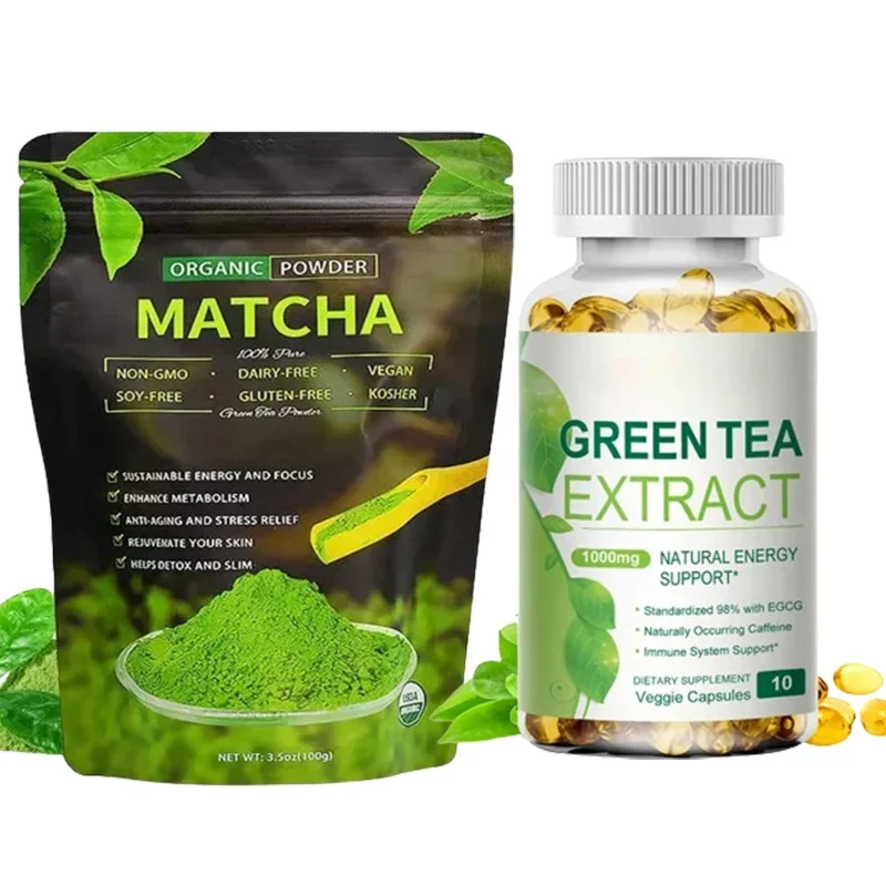 Matcha Green Tea Capsule plant based for Digestion and fatigue relief Promote appetite Tea polyphenols