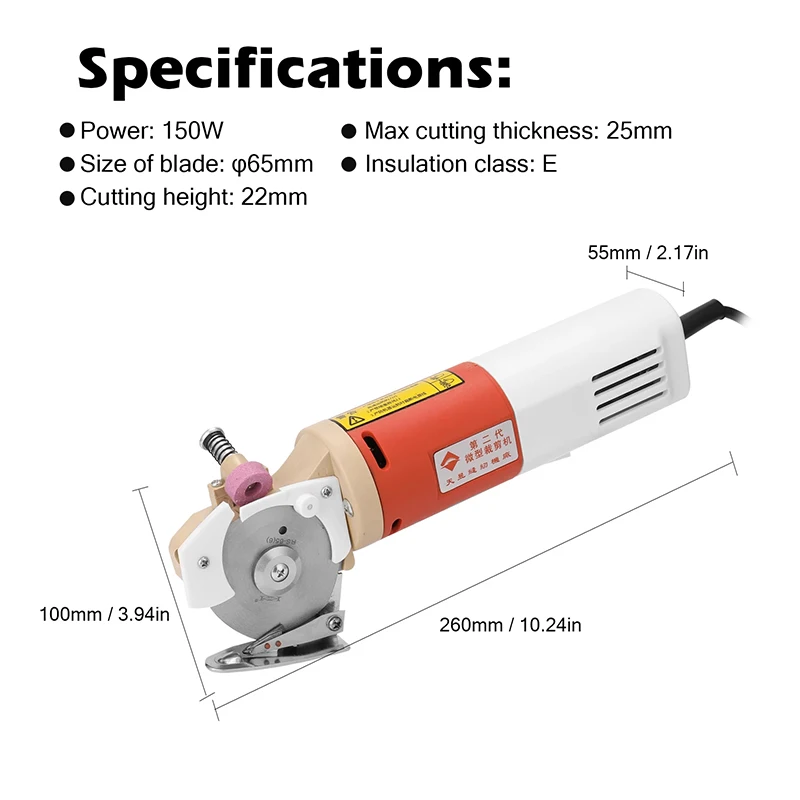 Manual Fabric Cutting Machine Handheld Round Knife Cutter for Thick Heavy Cloth Industrial Electric Sewing Scissors Tailor Set