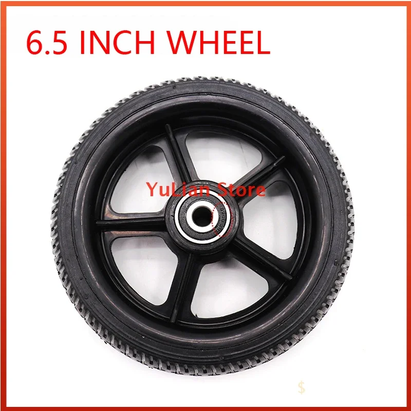 6.5 inch tires solid non-pneumatic high quality rubber wheels and plastic hub parts for electric scooter accessories